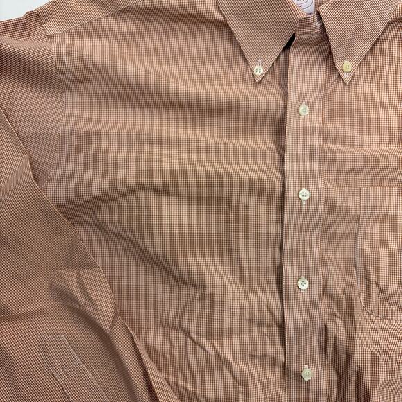 Brooks Brothers 346 Polo Shirt Men’s 17 - 4/5 Red White Check Non-Iron Cotton - Picture 4 of 8